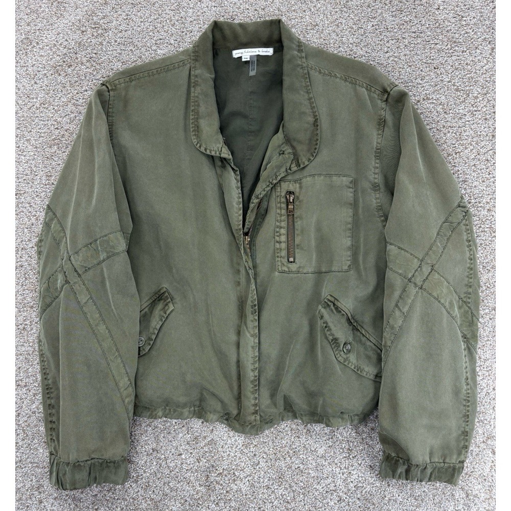 Young Fabulous & Broke The CLARA Jacket Women's M Surplus Green Full Zip Bomber